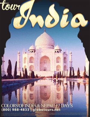 India globotours vintage travel poster